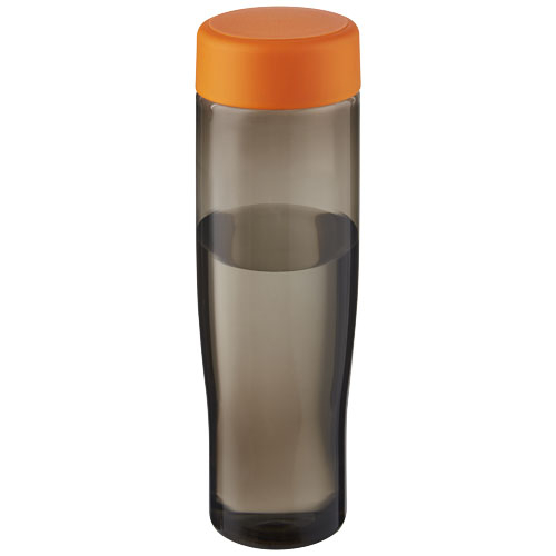 Bouteille d'eau publicitaire 700ml H2O Active® Eco Tempo Orange et Charbon